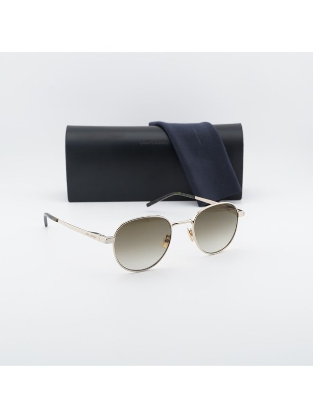 Saint Laurent SL555 003 Sunglasses Gold Round Frame, Brown Lenses - Picture 10 of 10